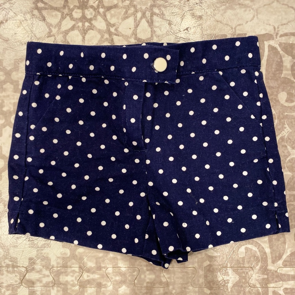 Janie & Jack - navy & white polka dot shorts size 2T